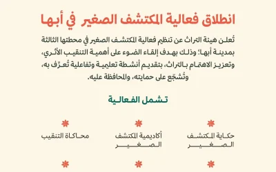 “المكتشف الصغير” ينطلق في أبها لتعريف الأطفال بعلم الآثار وتعزيز الوعي بالتراث الوطني