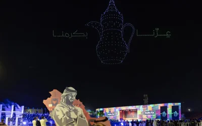✨ طائرات الدرونز تضيء سماء سكاكا بلوحات وطنية في احتفالات اليوم الوطني الـ95